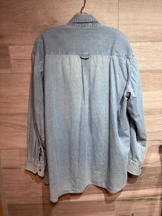 Vintage 100% Cotton Horse Graphic Denim Western Shirt - Oversized Boyfriend Fit - Picture 5 of 9